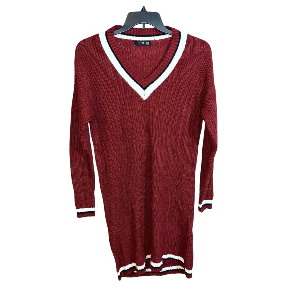 Refka Sweater Dress Women’s Size 2-4 Red White Black Casual Modest